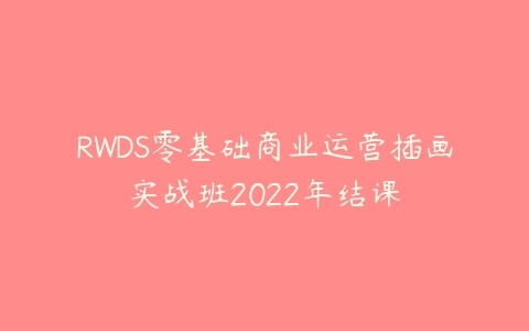 RWDS零基础商业运营插画实战班2022年结课-51自学联盟