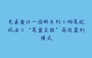 老姜盘口一招鲜系列《响尾蛇战法》“尾盘至胜”高效盈利模式-51自学联盟