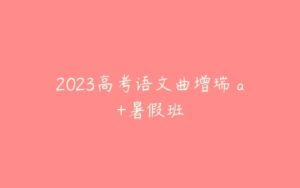 2023高考语文曲增瑞 a+暑假班-51自学联盟