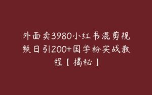 外面卖3980小红书混剪视频日引200+国学粉实战教程【揭秘】-51自学联盟