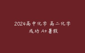 2024高中化学 高二化学 成功 A+暑假-51自学联盟