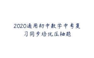 2020通用初中数学中考复习同步培优压轴题-51自学联盟