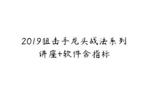 2019狙击手龙头战法系列讲座+软件含指标-51自学联盟