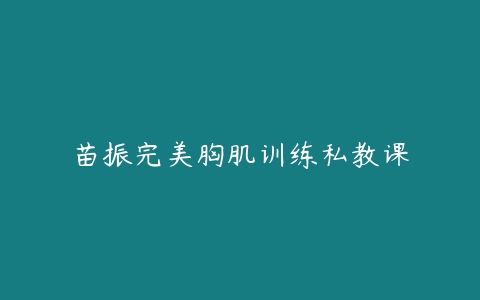 苗振完美胸肌训练私教课-51自学联盟