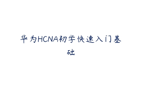 华为HCNA初学快速入门基础-51自学联盟