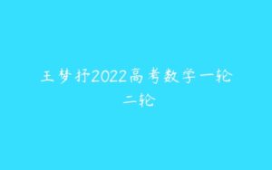 王梦抒2022高考数学一轮 二轮-51自学联盟