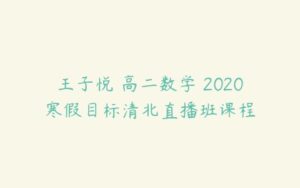 王子悦 高二数学 2020寒假目标清北直播班课程-51自学联盟
