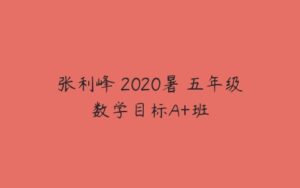 张利峰 2020暑 五年级数学目标A+班-51自学联盟