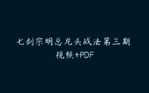 七剑宗明总龙头战法第三期 视频+PDF-51自学联盟