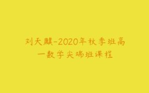 刘天麒-2020年秋季班高一数学尖端班课程-51自学联盟