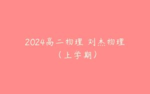 2024高二物理 刘杰物理（上学期）-51自学联盟