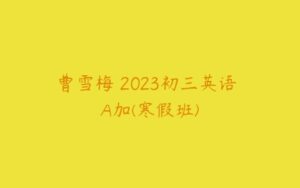 曹雪梅 2023初三英语 A加(寒假班)-51自学联盟