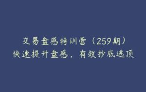 交易盘感特训营（259期）快速提升盘感，有效抄底逃顶-51自学联盟