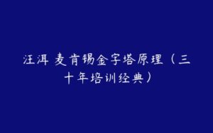 汪洱 麦肯锡金字塔原理（三十年培训经典）-51自学联盟