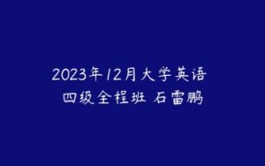 2023年12月大学英语 四级全程班 石雷鹏-51自学联盟