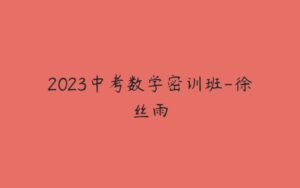 2023中考数学密训班-徐丝雨-51自学联盟