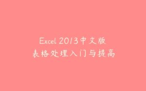 Excel 2013中文版表格处理入门与提高-51自学联盟