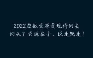 2022虚拟资源变现将何去何从？资源在手，说走就走！-51自学联盟