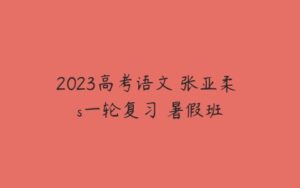 2023高考语文 张亚柔 s一轮复习 暑假班-51自学联盟