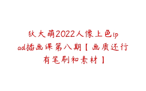 狄大萌2022人像上色ipad插画课第八期【画质还行有笔刷和素材】-51自学联盟