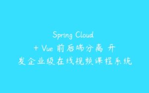 Spring Cloud + Vue 前后端分离 开发企业级在线视频课程系统-51自学联盟