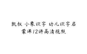 凯叔 小象识字 幼儿识字启蒙课12讲高清视频-51自学联盟