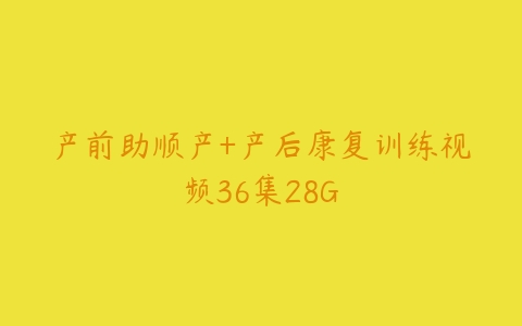 产前助顺产+产后康复训练视频36集28G-51自学联盟