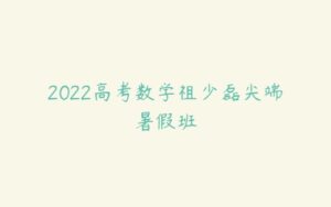 2022高考数学祖少磊尖端暑假班-51自学联盟