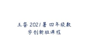 王睿 2021暑 四年级数学创新班课程-51自学联盟