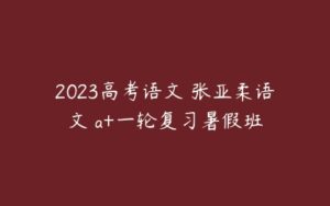 2023高考语文 张亚柔语文 a+一轮复习暑假班-51自学联盟