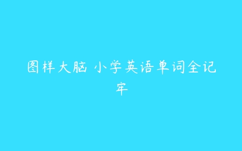 图样大脑 小学英语单词全记牢-51自学联盟