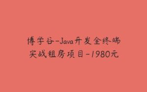 博学谷-Java开发全终端实战租房项目-1980元-51自学联盟