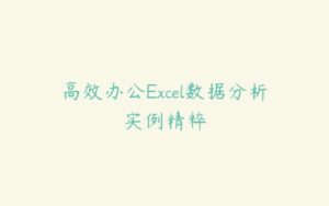 高效办公Excel数据分析实例精粹-51自学联盟