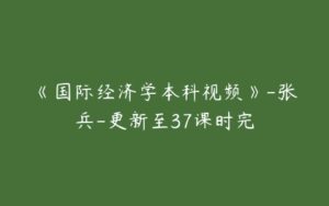 《国际经济学本科视频》-张兵-更新至37课时完-51自学联盟