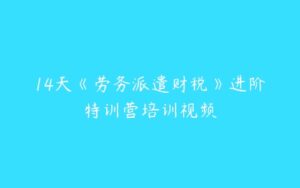 14天《劳务派遣财税》进阶特训营培训视频-51自学联盟