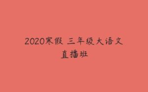 2020寒假 三年级大语文直播班-51自学联盟