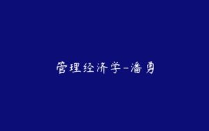 管理经济学-潘勇-51自学联盟