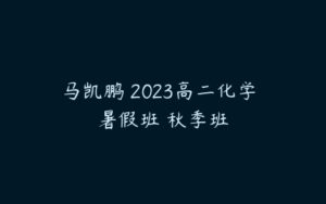 马凯鹏 2023高二化学 暑假班 秋季班-51自学联盟