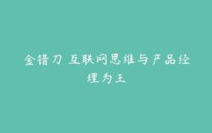 金错刀 互联网思维与产品经理为王-51自学联盟