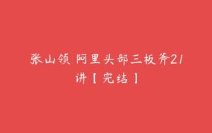 张山领 阿里头部三板斧21讲【完结】-51自学联盟