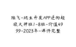 陆飞-爬虫开发APP逆向超级大神班1-8班-价值4999-2023年-课件完整-51自学联盟