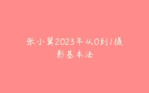 张小翼2023年从0到1摄影基本法-51自学联盟