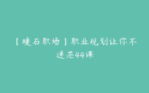 【暖石职场】职业规划让你不迷茫44课-51自学联盟