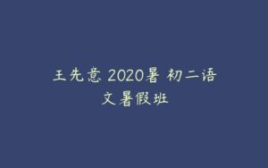 王先意 2020暑 初二语文暑假班-51自学联盟