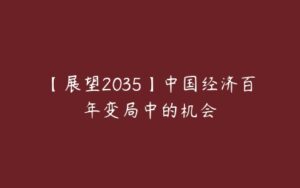 【展望2035】中国经济百年变局中的机会-51自学联盟