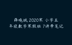 薛晓斌 2020寒 小学五年级数学寒假班 7讲带笔记-51自学联盟