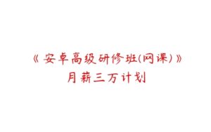 《安卓高级研修班(网课)》月薪三万计划-51自学联盟