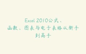 Excel 2010公式、函数、图表与电子表格从新手到高手-51自学联盟