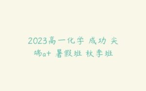 2023高一化学 成功 尖端a+ 暑假班 秋季班-51自学联盟