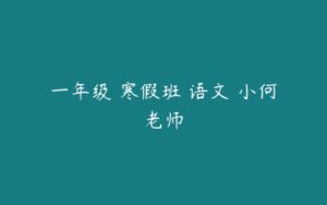 一年级 寒假班 语文 小何老师-51自学联盟